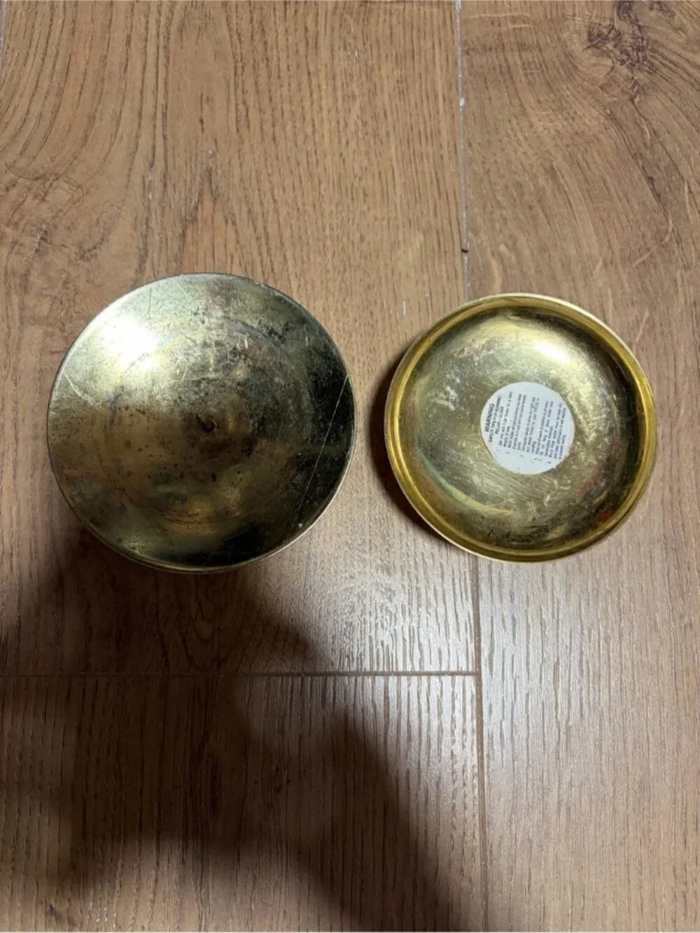 Vintage Hong Kong Brass Chamberstick Candle Holder Pair – Finger Loop & Cup Hold